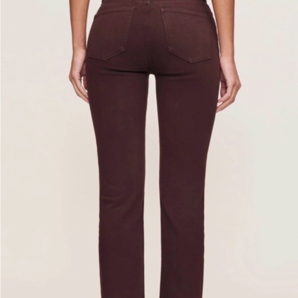 DL1961 Women's Straight Leg Jeans in Dark Burgundy / Brown